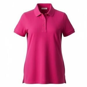 NWOT St. John’s Bay Polo Shirt Womens Size Small Bright Pink Pique Knit Short